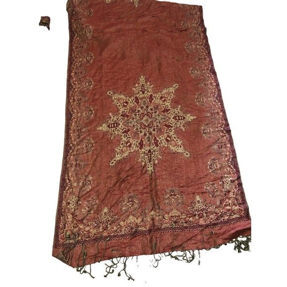 Pashmina Fashion Outlined Scarf Shawl Wrap Festival Eight Pointed Star - Picture 1 of 2